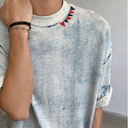 Tie-dyed Straight Shoulder T-shirt