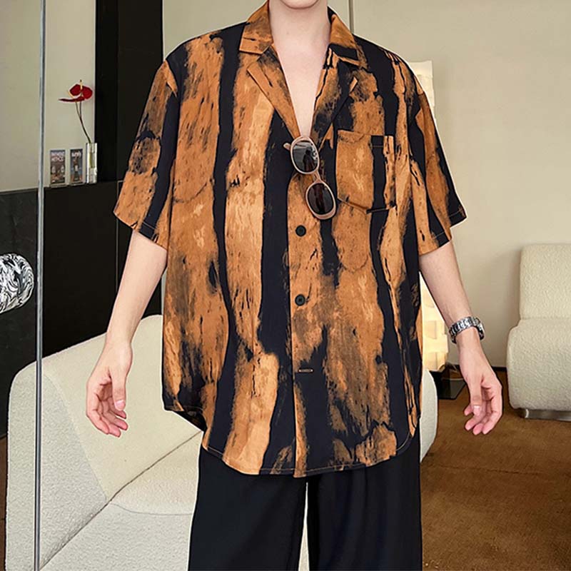 Tie-dye Splash Ink Printing Short-sleeved Shirt