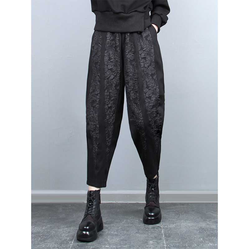 Vintage Jacquard Patchwork Cropped Trousers