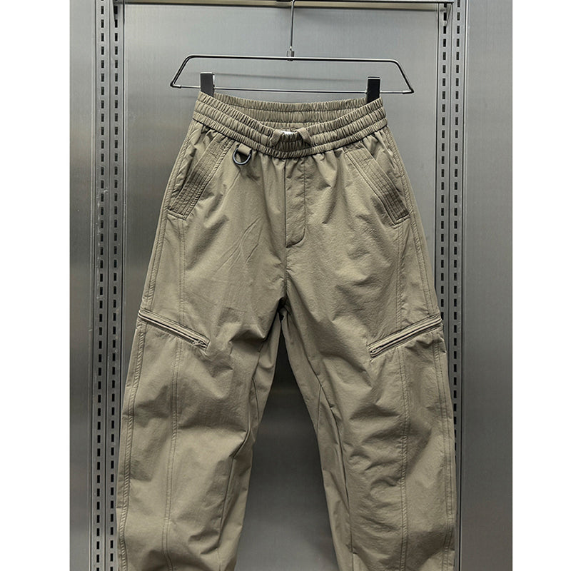 Zipper Scimitar Loose Straight Harem Pants