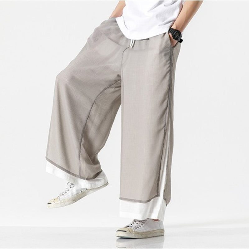 Double-layered Wide-leg Loose Trousers