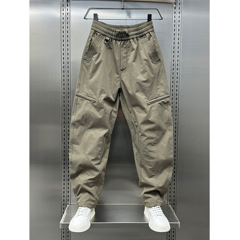 Zipper Scimitar Loose Straight Harem Pants