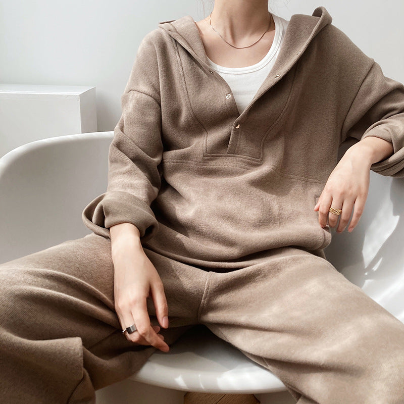 Autumn Hooded Sweatshirt and Sweatpants Casual Sports Suit