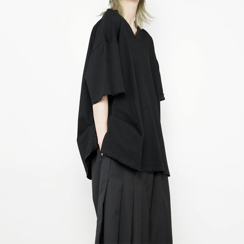 V-neck Casual Drape Loose T-shirt