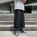 Japanese Style Fake Two Piece Side Ribbon Pants