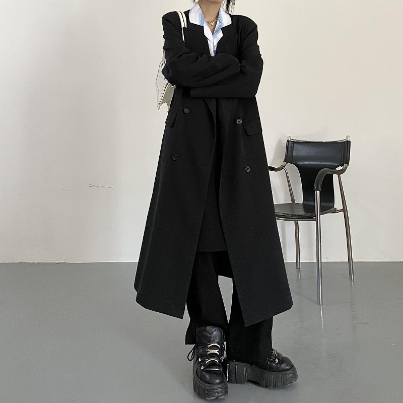 Vintage Mid-length Knee-length Suit Jacket