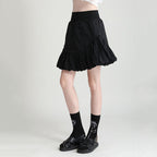 Elastic High Waist Bubble Bud Short Skirt