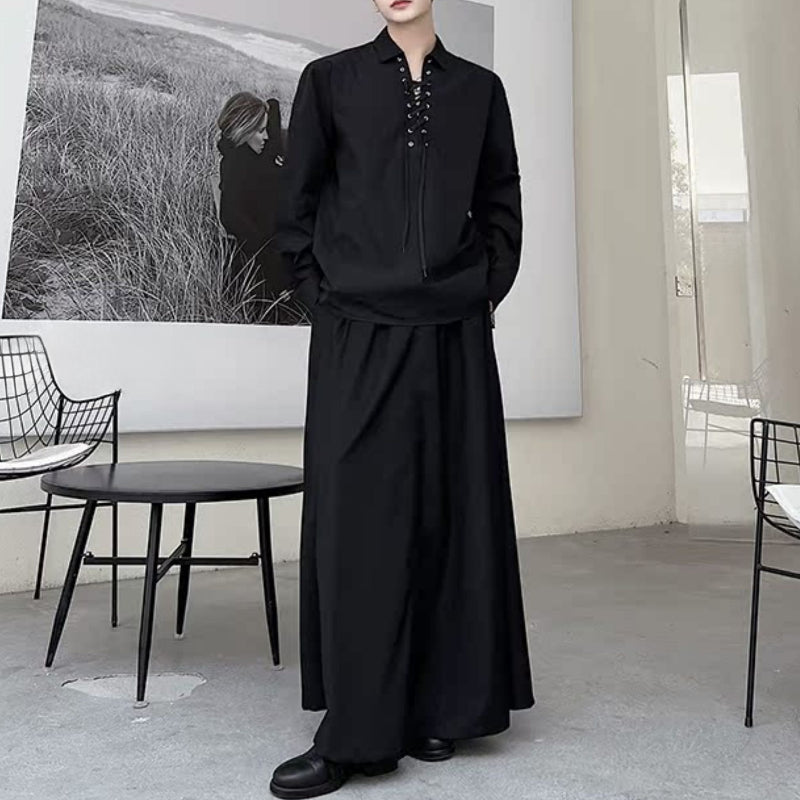 Tie-strap Casual Pullover Shirt