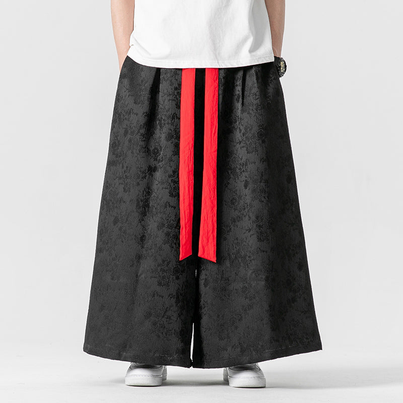 Satin Jacquard Loose Trousers