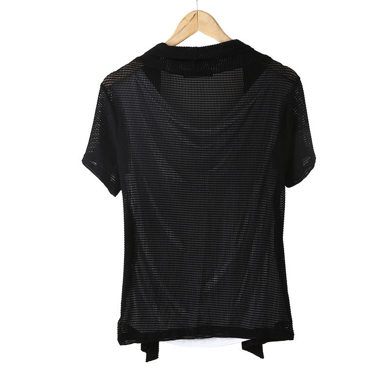 Fake Two-Piece Cutout Short Sleeve T-Shirt