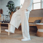 Retro Fake Two-piece Cotton And Linen Loose Skirt Pants