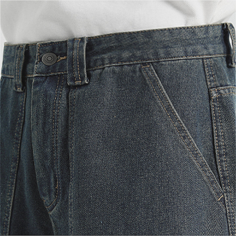 American Denim Cropped Loose Wide-leg Shorts