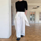 Retro Ribbon Casual Wide-leg Irregular Trousers