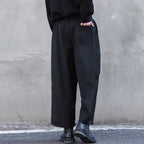 Straight-leg Casual Elastic Waist Wide-leg Pants