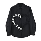 Bow Contrast Lace Shirt