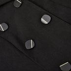 Black Slim Pleated Suit Dress