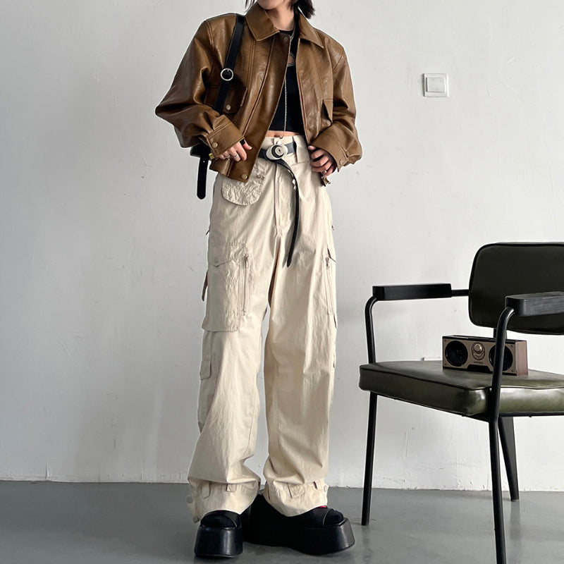 Short Vintage Leather Jacket