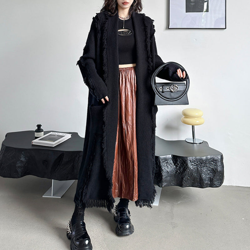 Autumn and Winter Fringed Sweater Jacket