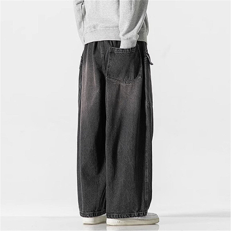Loose Wide Big Pocket Straight Jeans