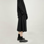 Casual Loose-fitting Wide-leg Cropped Trousers