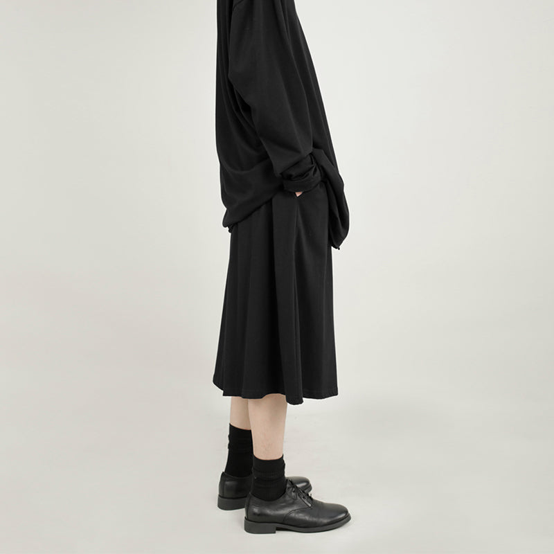 Casual Loose-fitting Wide-leg Cropped Trousers