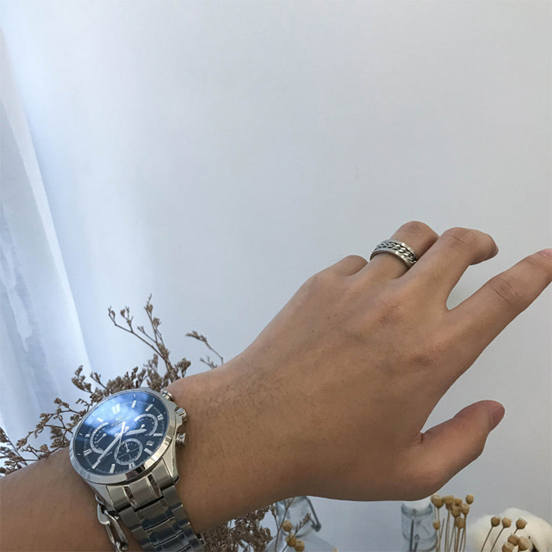 Simple Titanium Steel Chain Ring