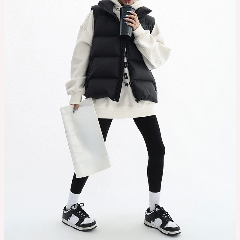 Short Stand Collar Waistcoat Jacket
