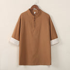 Loose Cotton And Linen Short Sleeves