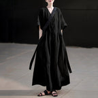 French Loose V-neck Pullover Dress