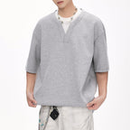 Fake Two Piece Heavyweight Loose T-shirt