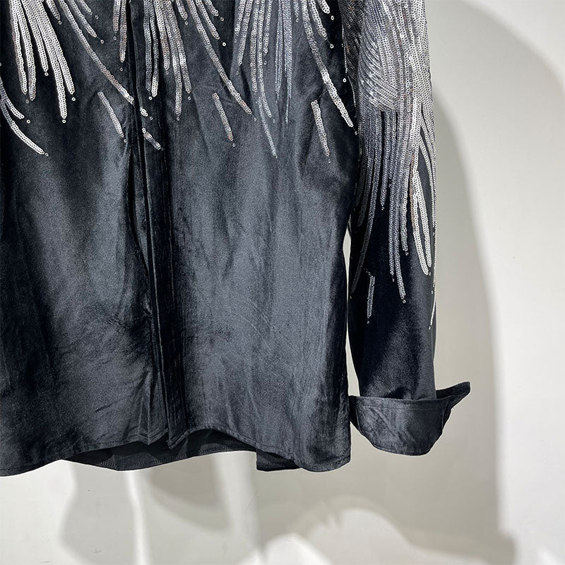 Embroidered Sequin Shirt