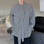 Plaid Deconstructed Ribbon Striped Shirt
