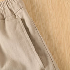 Thick Brushed Cotton Loose Straight Pants