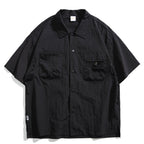 Japanese Retro Multi-pocket Patchwork Loose T-shirt
