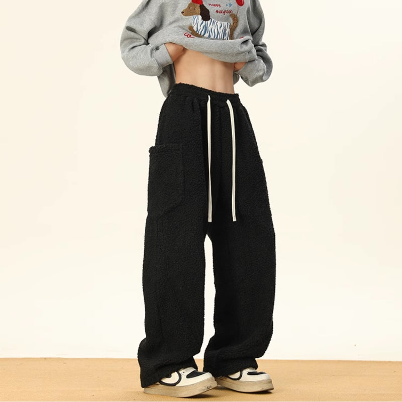 Polar Fleece Multi-pocket Thickened Sweatpants