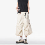Loose Straight Wide-leg Casual Cropped Trousers