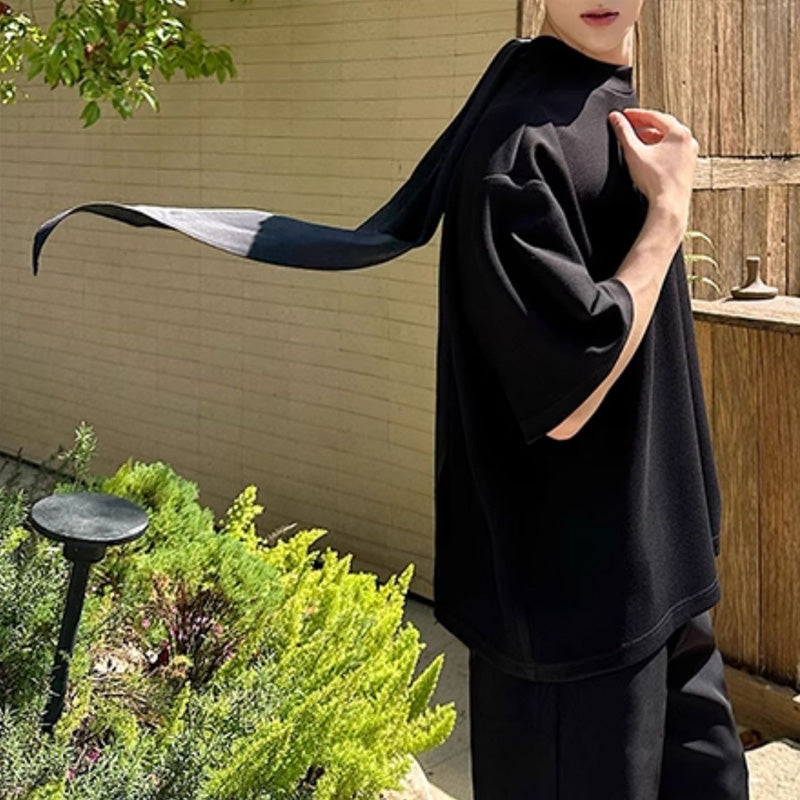 Summer Ribbon Neckline Short Sleeve T-shirt