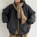 Retro Coffee Vertical Striped Cotton Coat