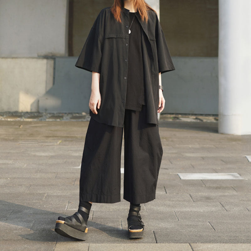 Black High Waist Loose Wide Leg Pants