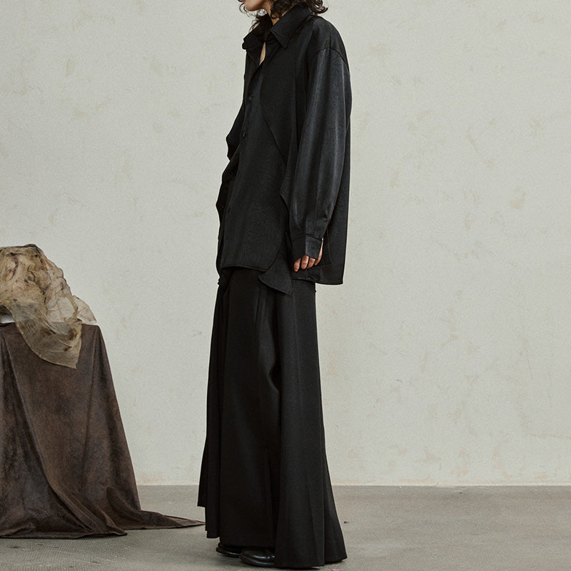 Irregular Multi-panel Dark Pattern Shirt