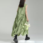 Pleated Irregular Loose Vest Dress