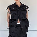 Multi-pocket Hooded Detachable Jackets And Shorts