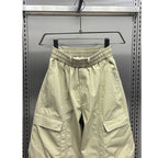 Ice Silk Loose Straight Cargo Trousers