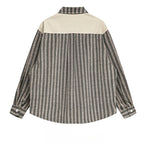 Japanese Fake Two-piece Striped Workwear Shirt