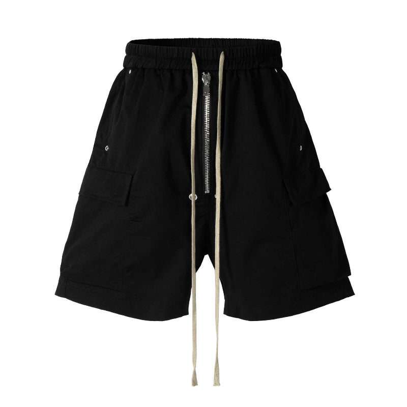 Dark Drawstring Cargo Pocket Three-dimensional Loose Shorts