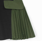 Fake Pocket Pleated Patchwork Loose T-shirt