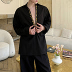 V-neck Sequined Silhouette Shirt