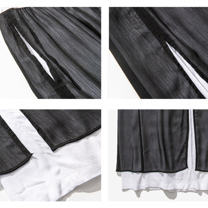 Double-layered Wide-leg Loose Trousers