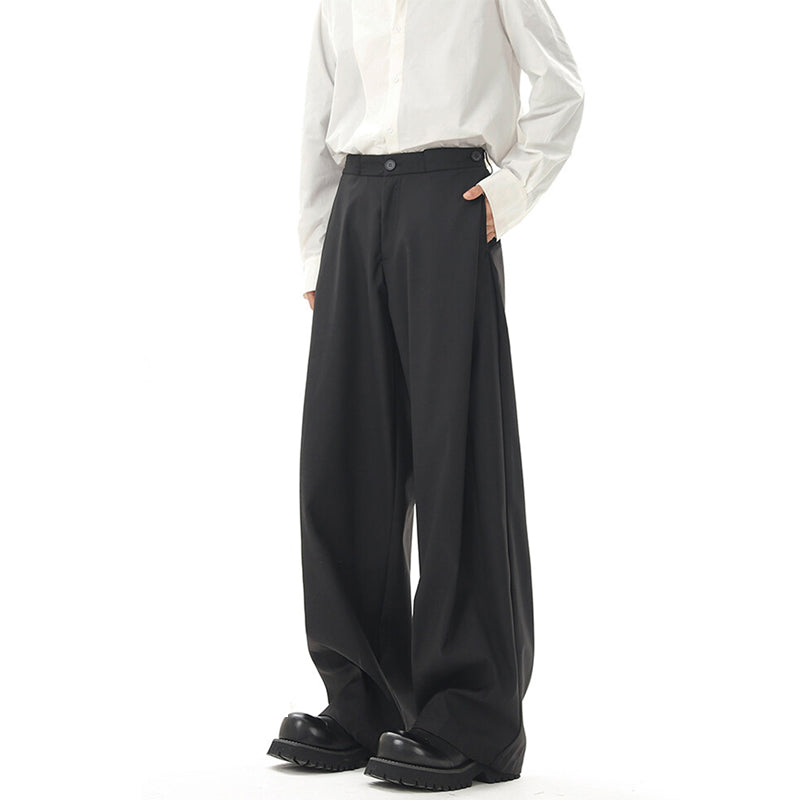 Straight Wide-leg Draped Trousers