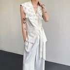 Design Three-dimensional Rose Sleeveless Suit Vest
